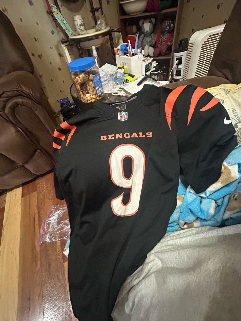 NFL Black Jersey with Orange Accent